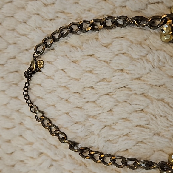 #0176 Vintage SIMPLY VERA WANG RHINESTONE & BEAD CLUSTER Gold Tone Statement - Picture 4 of 7